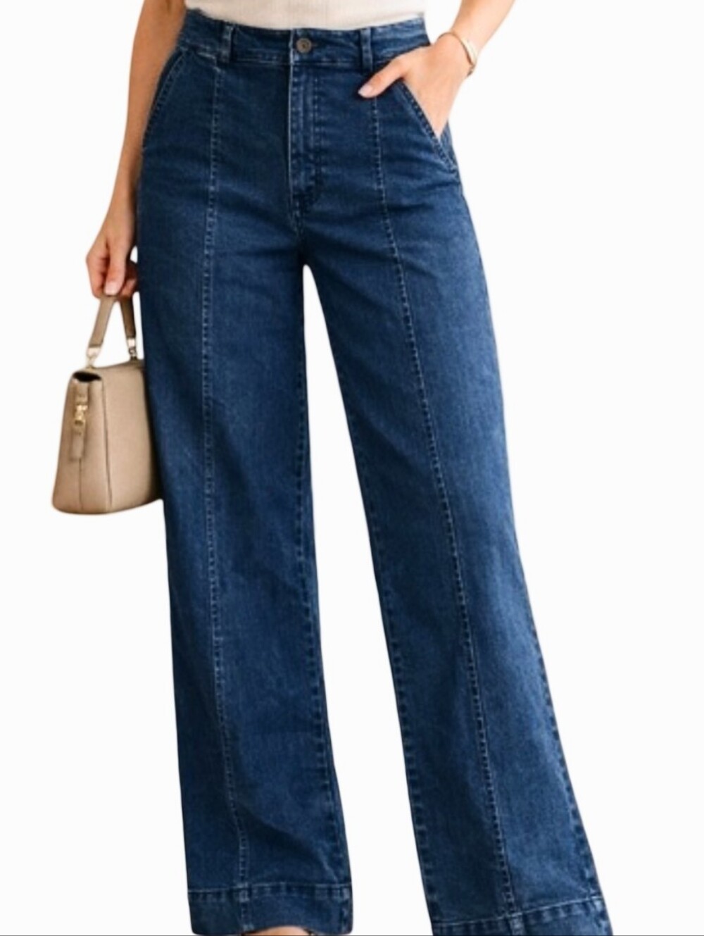 Bagatelle | Wide-Leg High-Rise Jeans | Dark Blue | Stretchy & Soft | Bohemian |